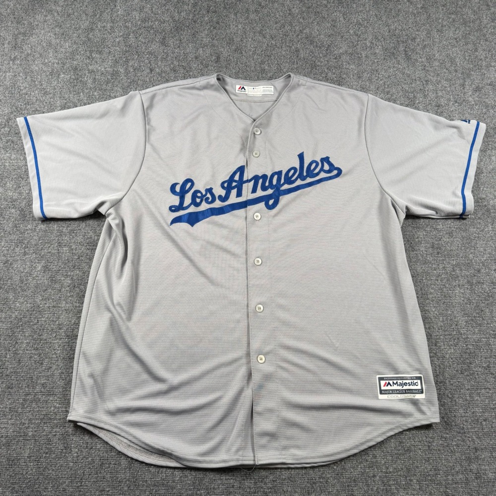 Majestic Baseball Jersey Mens 2XL Grey Cody Bellinger Dodgers Road Cool Base MLB